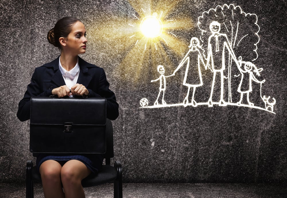 Young upset businesswoman sitting on chair with briefcase-1